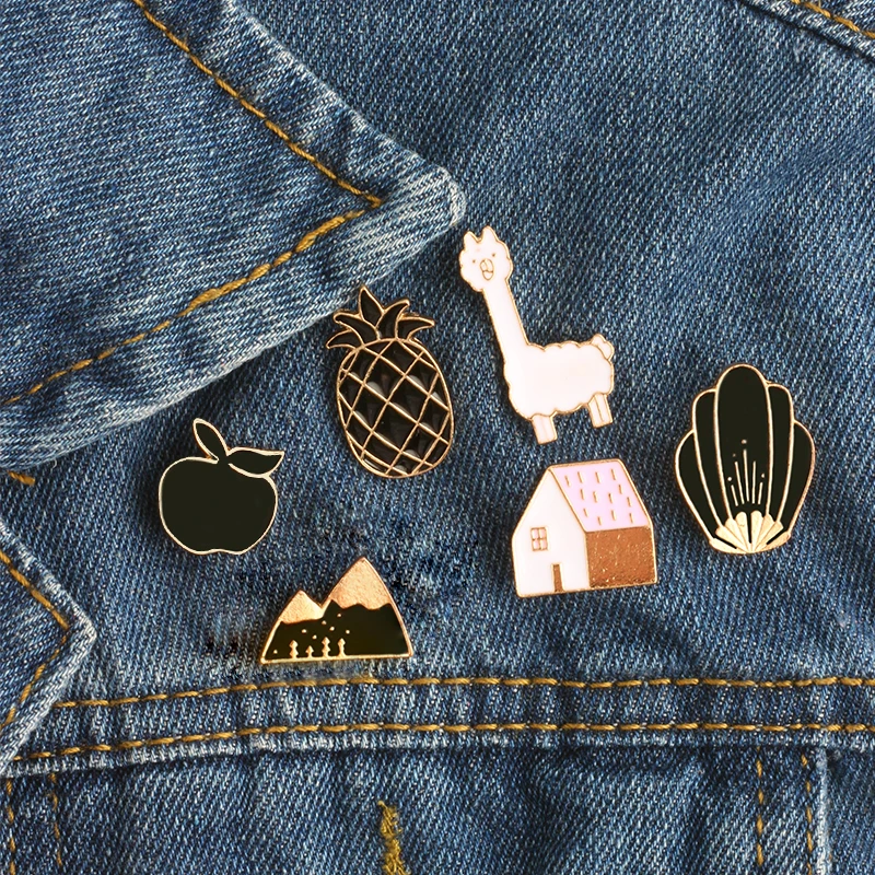 Cute Cartoon Enamel Badge Brooches Men Women Jackets Lapel Pin Alpaca House Black Pineapple Apple Mountain Fashion Jewelry Gift
Cute Cartoon Enamel Badge Brooches Men Women Jackets Lapel Pin Alpaca House Black Pineapple Apple Mountain Fashion Jewelry Gift
