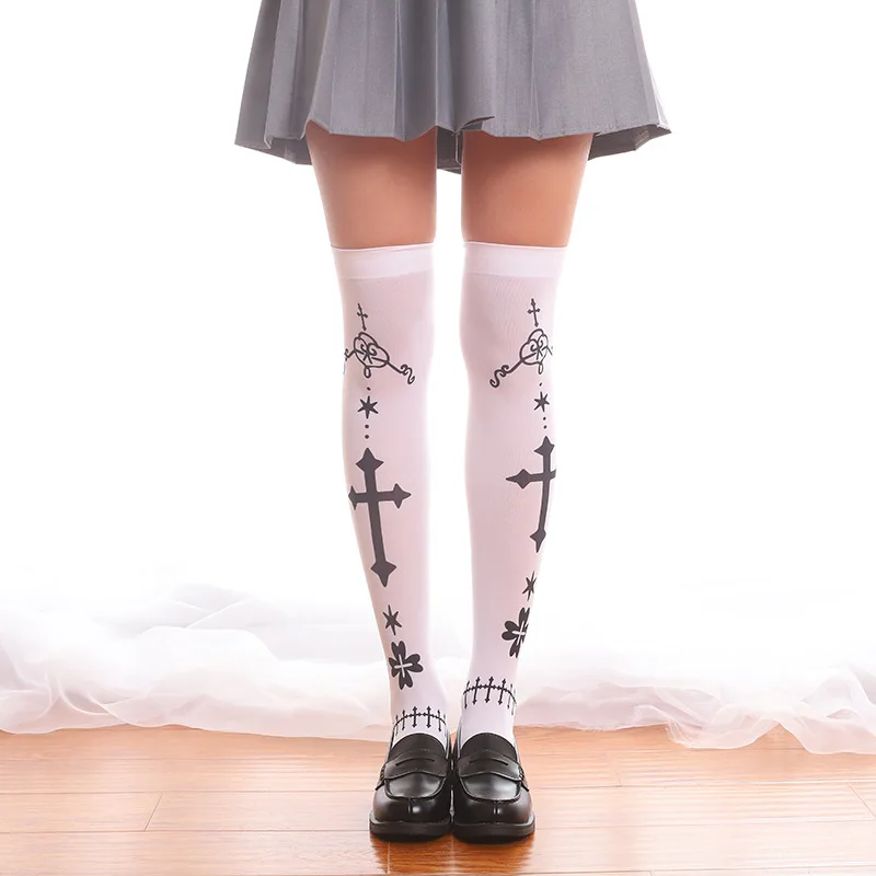 Women Cosplay Over Knee Long Boot Socks Cross Lolita Print Socks Women's Gothic Stockings Thigh High Knee Socks
Women Cosplay Over Knee Long Boot Socks Cross Lolita Print Socks Women's Gothic Stockings Thigh High Knee Socks