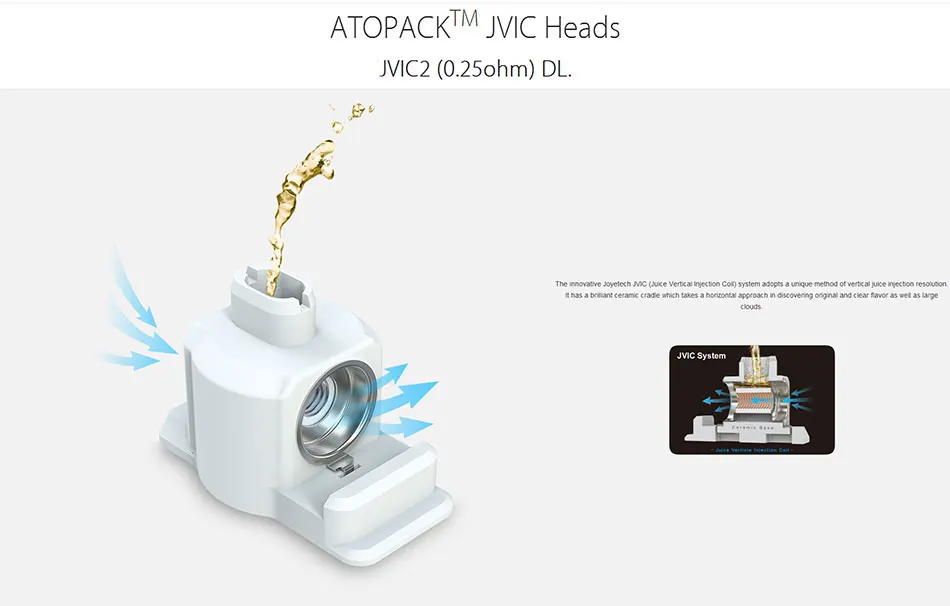 Origianl 10pcs Joyetech ATOPACK JVICMTL Coil Head 0.6ohm/0.25ohm/1.2ohm Coils for Atopack Penguin E-cig Kit Vaping Accessory