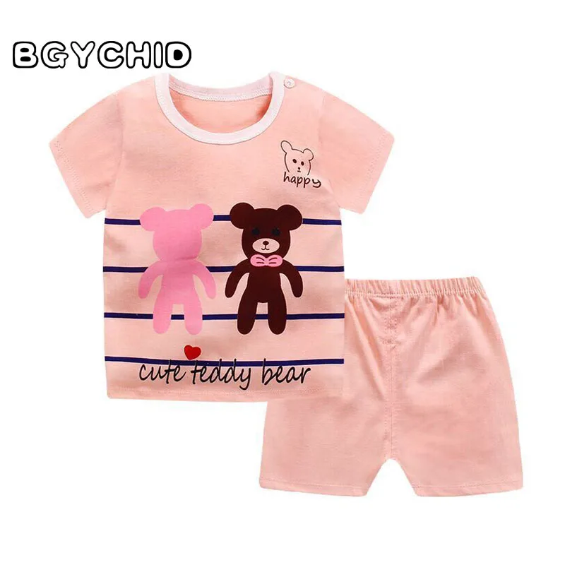 Girls Clothing Sets Cotton Short Sleeved Toddler Girls Summer Clothing Cute Baby Girls Clothing Sets Newborn Infant Kids 2Pcs Sport Suits 7