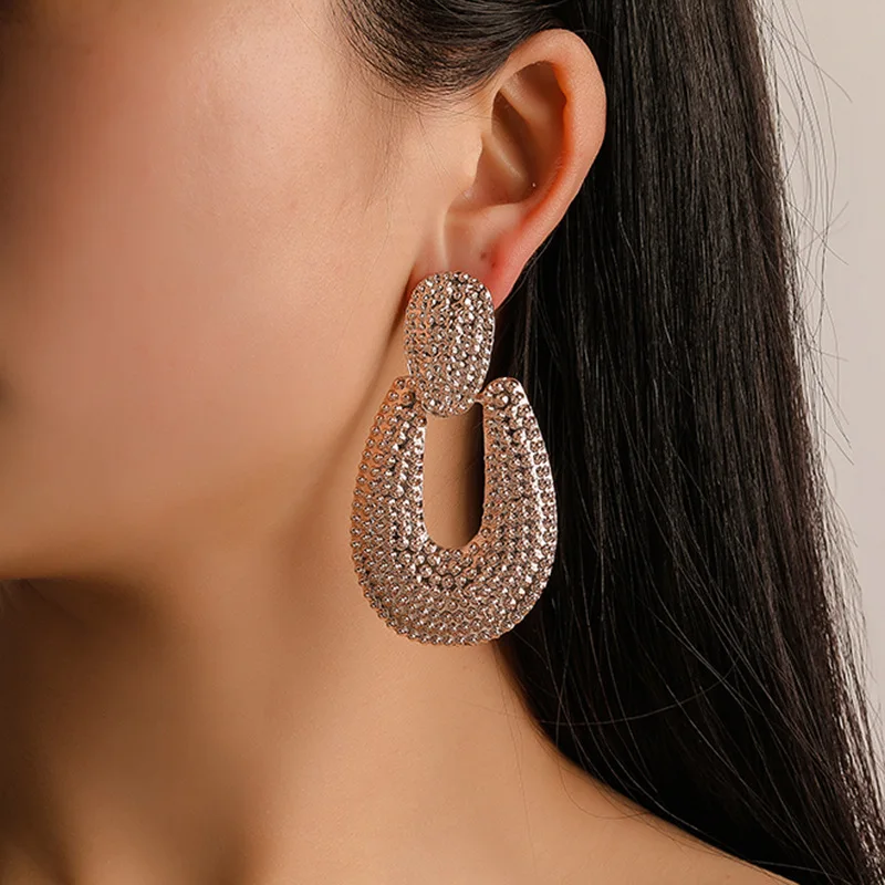 Women U Shaped Double Faced Ear Nail Fashionable Exaggerated Personality Stud Earrings Rose gold Alloy Set Auger Earrings
Women U Shaped Double Faced Ear Nail Fashionable Exaggerated Personality Stud Earrings Rose gold Alloy Set Auger Earrings
