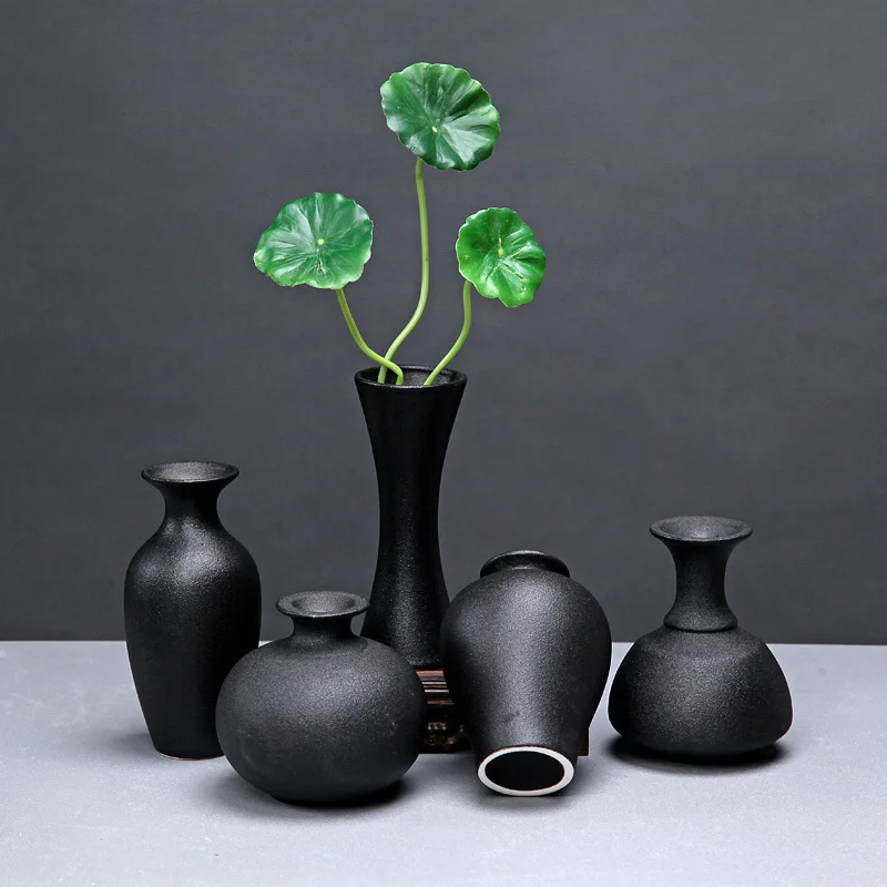 Home Decor Simple Retro Black Ceramic Flower Vase Dried Fresh Hydroponic Flower Jardiniere Living Roome Small Teahouse Ornaments
Home Decor Simple Retro Black Ceramic Flower Vase Dried Fresh Hydroponic Flower Jardiniere Living Roome Small Teahouse Ornaments