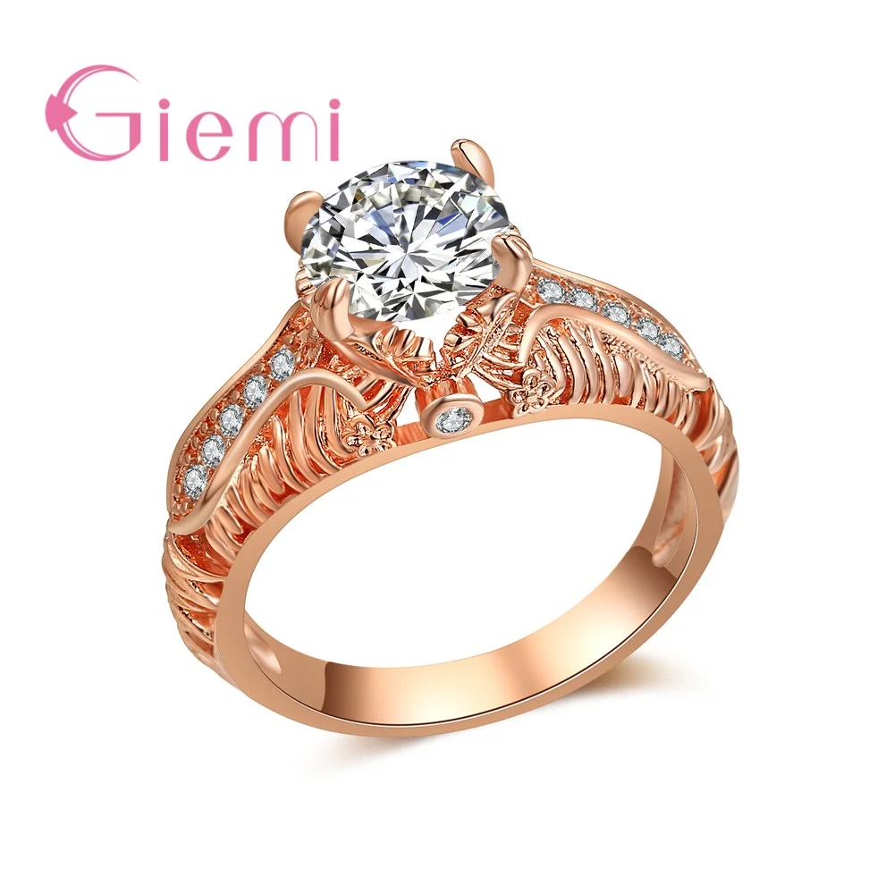 Wholesale Rose Gold Color Clear Cubic Zirconia Finger Rings Crystal Jewelry Present For Women Female Engagement Present
Wholesale Rose Gold Color Clear Cubic Zirconia Finger Rings Crystal Jewelry Present For Women Female Engagement Present
