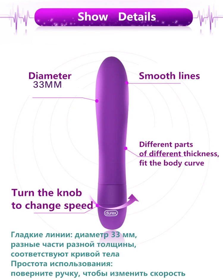 Durex High Quality Erotic Sex Toys For Women G-spot Vibes Multi Speeds Vibrating Body Massager Bullet Vibrators Sex Products 11