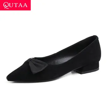 QUTAA 2020 Sheepskin Fashion Butterfly-Knot Elegant Shallow Women Single Shoes Autumn Sexy Pointed Toe Low Heel Pumps Size 34-39
QUTAA 2020 Sheepskin Fashion Butterfly-Knot Elegant Shallow Women Single Shoes Autumn Sexy Pointed Toe Low Heel Pumps Size 34-39