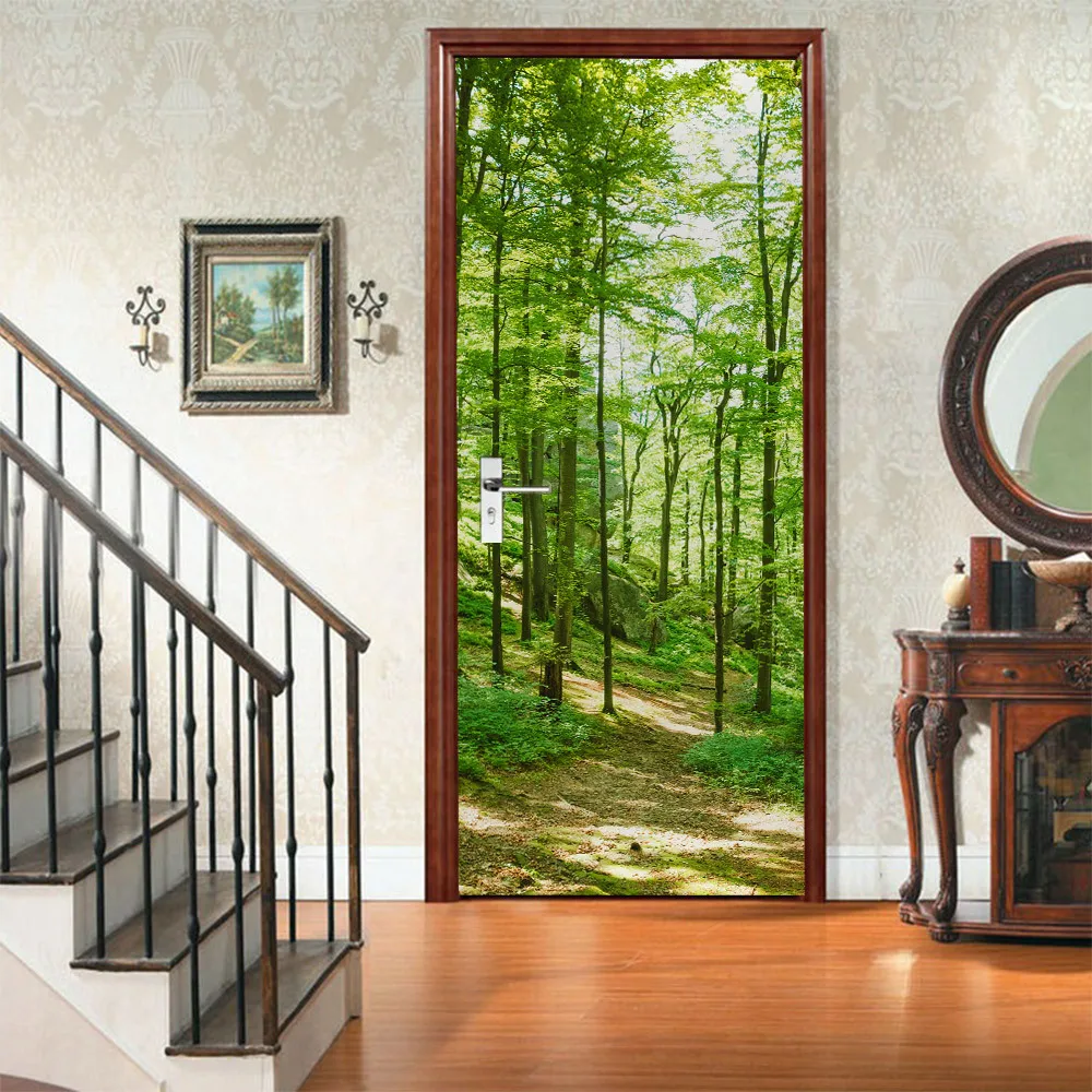 Woods Door Stickers 3D Wallpaper Bedroom Living Room Door Poster Mural PVC Self adhesive Waterproof Green Home Decor Decals
Woods Door Stickers 3D Wallpaper Bedroom Living Room Door Poster Mural PVC Self adhesive Waterproof Green Home Decor Decals