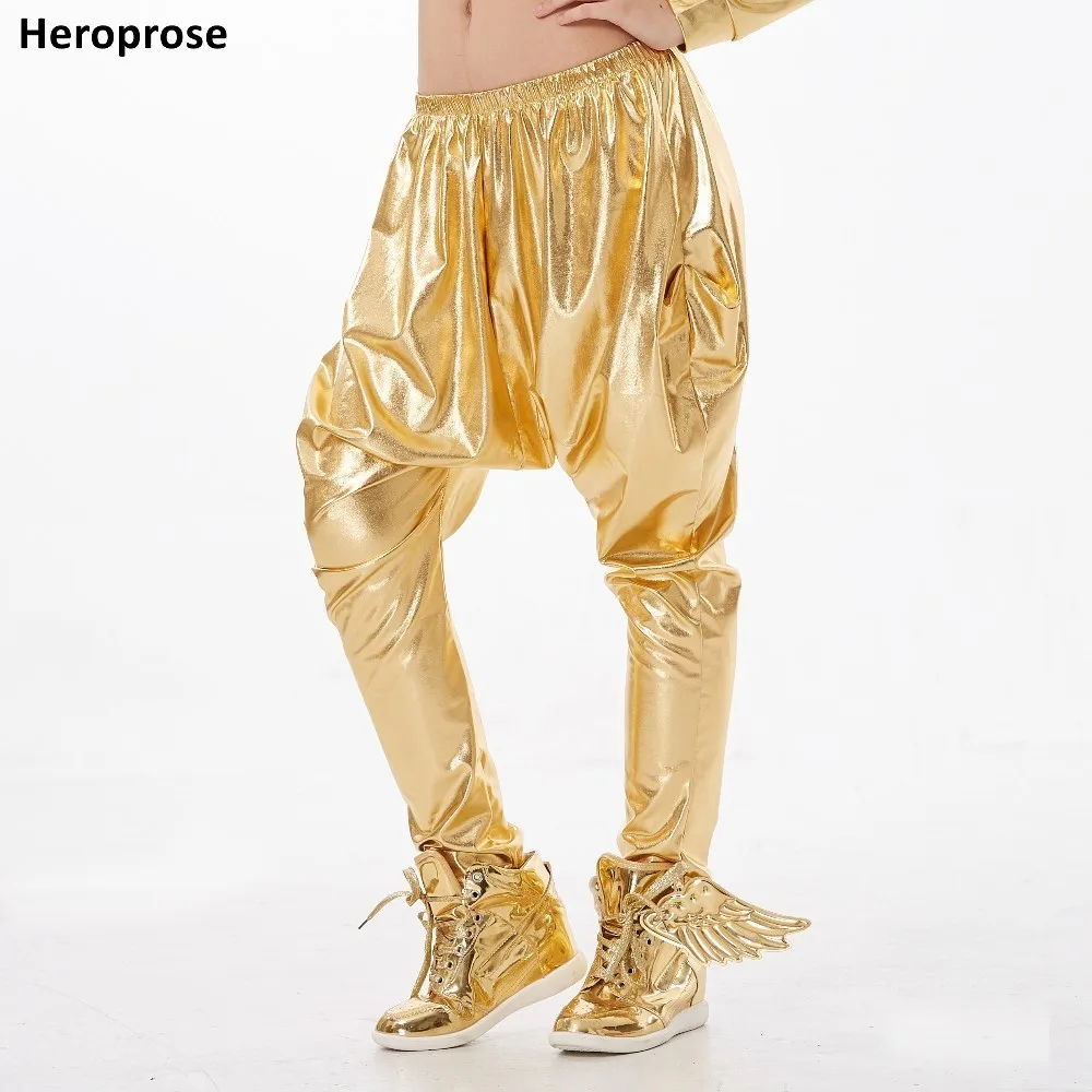 Heroprose New personality kids adult big crotch trousers gold stage performance costumes baggy harem hip hop dance skinny pants
Heroprose New personality kids adult big crotch trousers gold stage performance costumes baggy harem hip hop dance skinny pants