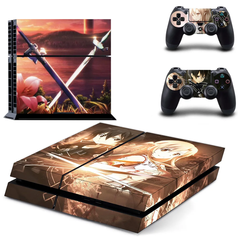 Sword Art Online SAO PS4 Skin Sticker Decal for Sony PlayStation 4 Console and 2 Controller Vinyl | Электроника