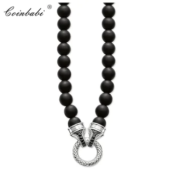 Necklace Silver Pave Obsidian Carrier Punk Gift For Women & Men, Europe Style Jewelry Sterling Silver Fashion Jewelry
Necklace Silver Pave Obsidian Carrier Punk Gift For Women & Men, Europe Style Jewelry Sterling Silver Fashion Jewelry