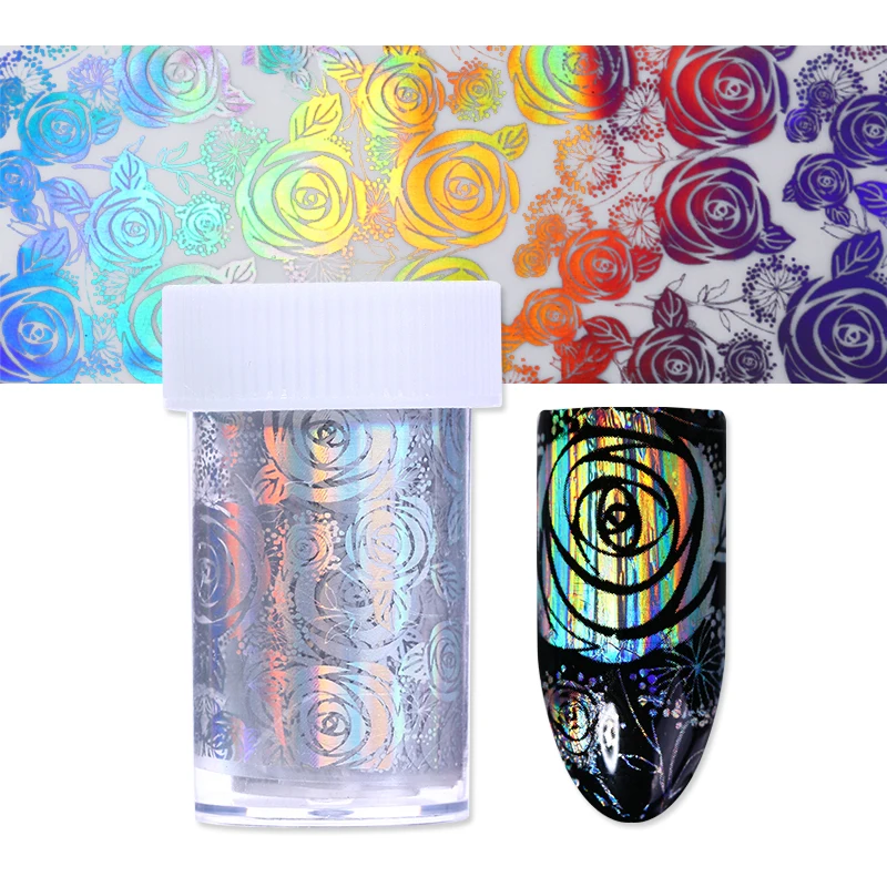4*100cm Rose Laser Nail Foil Holographic Starry Paper Flower Nail Art Transfer Sticker Manicure Decal Decorations
4*100cm Rose Laser Nail Foil Holographic Starry Paper Flower Nail Art Transfer Sticker Manicure Decal Decorations