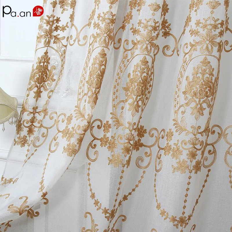 European Tulle Window Curtain Living Room Luxurious Sheer Voile Gold Thread Curtains Bedroom Window Screen Custom Processing
European Tulle Window Curtain Living Room Luxurious Sheer Voile Gold Thread Curtains Bedroom Window Screen Custom Processing