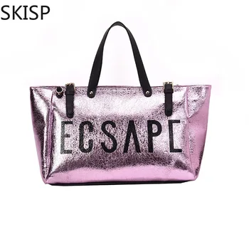 Lady Fashion Travel Bag Pink Letter Shoulder Bags for Women PU Waterproof Handbag Top Quality Large Casual Tote Bolsas Feminina
Lady Fashion Travel Bag Pink Letter Shoulder Bags for Women PU Waterproof Handbag Top Quality Large Casual Tote Bolsas Feminina