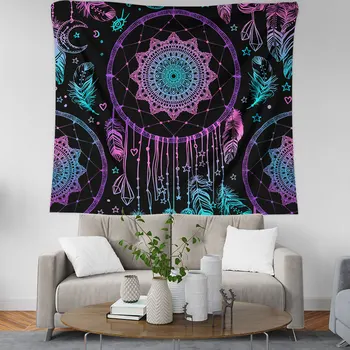 Colorful Dreamcatcher Pattern Psychedelic Tapestry Feather Pendant Print Polyester Wall Hanging Carpet Use Home Decoration
Colorful Dreamcatcher Pattern Psychedelic Tapestry Feather Pendant Print Polyester Wall Hanging Carpet Use Home Decoration