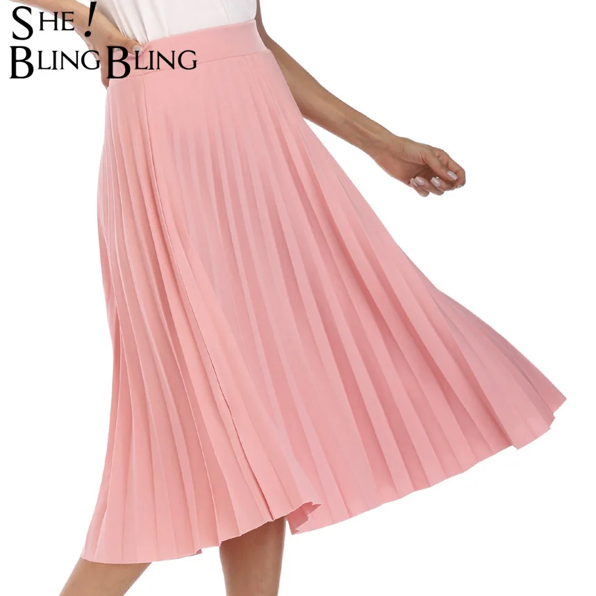 SheBlingBling Pleated Skirt Summer Autumn Fashion High Waist Solid Color Mid-Calf Skirt All-match Swing Elastic Waist Midi Skirt
SheBlingBling Pleated Skirt Summer Autumn Fashion High Waist Solid Color Mid-Calf Skirt All-match Swing Elastic Waist Midi Skirt