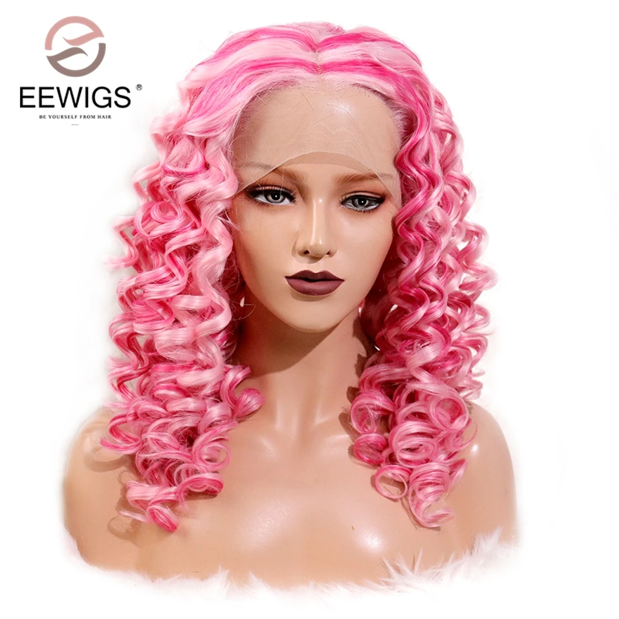 EEWIGS 2 Tones Glueless White Rose Pink Color Wig Heat Resistant Curly Synthetic Lace Front Wigs for Black Women Drag Queen Hair
EEWIGS 2 Tones Glueless White Rose Pink Color Wig Heat Resistant Curly Synthetic Lace Front Wigs for Black Women Drag Queen Hair