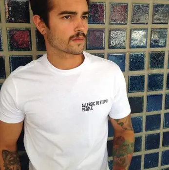 ALLERGIC TO STUPID PEOPLE Pocket Letters Print Men T shirt Fashion Casual Funny Shirt For Man White Top Tee Hipster Street ZT-89
ALLERGIC TO STUPID PEOPLE Pocket Letters Print Men T shirt Fashion Casual Funny Shirt For Man White Top Tee Hipster Street ZT-89