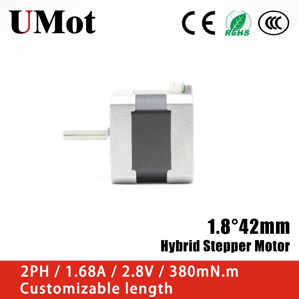 Nema 17 Hybrid Stepper Motor 1.68A 380m.Nm 42mm Stepper Motor Customizable length for 3D Printer Medical equipment CNC
Nema 17 Hybrid Stepper Motor 1.68A 380m.Nm 42mm Stepper Motor Customizable length for 3D Printer Medical equipment CNC