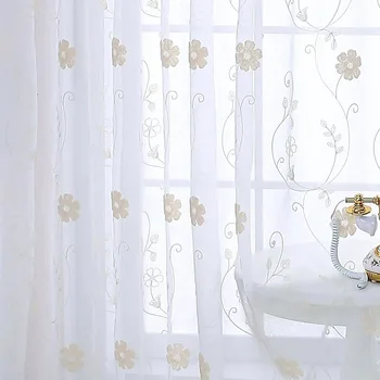 Floral Embroidery Curtains For Living Room Pastoral Tulle Sheer Volie Curtains Customized High grade Screens Cortinas Rideau
Floral Embroidery Curtains For Living Room Pastoral Tulle Sheer Volie Curtains Customized High grade Screens Cortinas Rideau