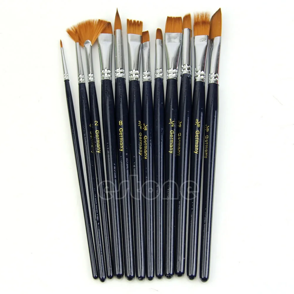 12Pcs/lot Nylon Hair Wooden Handle Paint Brush Set Tool For Art School Watercolor Acrylic Painting Supplies
12Pcs/lot Nylon Hair Wooden Handle Paint Brush Set Tool For Art School Watercolor Acrylic Painting Supplies