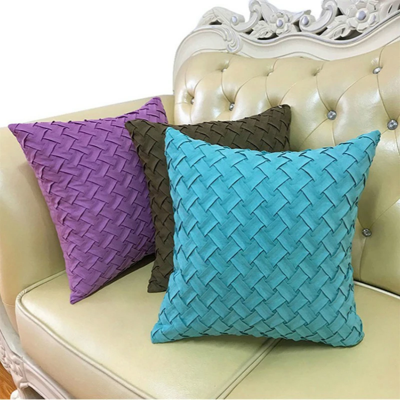 Simple Solid Color Weaving Plaid Pillow Case Fashion Soft Top Quality Pillow Cover Square Modern Universal Cushion Cover 45*45cm
Simple Solid Color Weaving Plaid Pillow Case Fashion Soft Top Quality Pillow Cover Square Modern Universal Cushion Cover 45*45cm