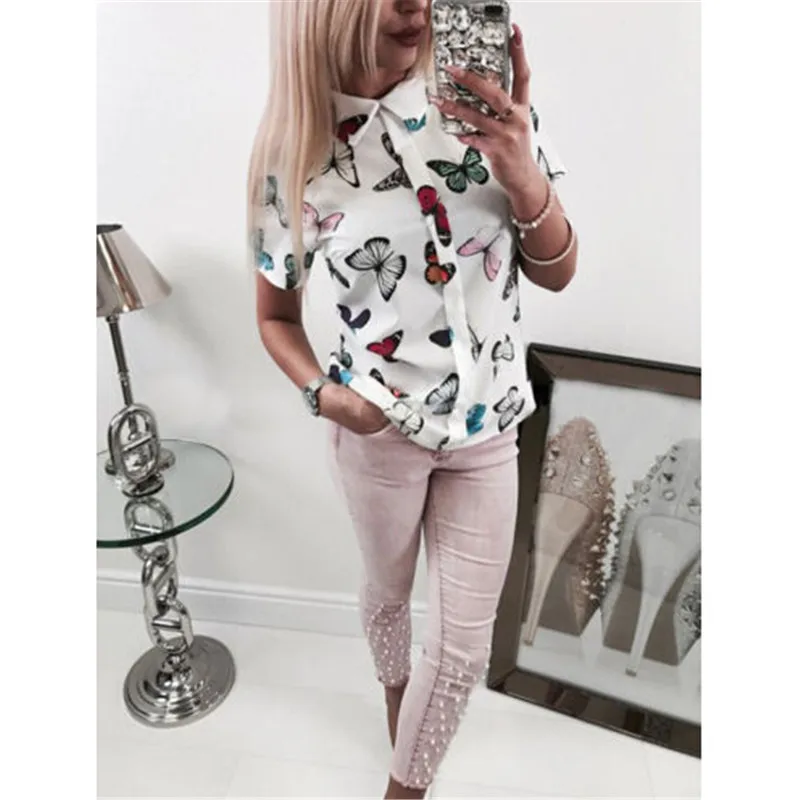 Fashion Women Summer Chiffon Blouse New 2018 Ladies Short Sleeve Casual Shirt Loose Butterfly Printed Loose Tops Shirt Blouse
Fashion Women Summer Chiffon Blouse New 2018 Ladies Short Sleeve Casual Shirt Loose Butterfly Printed Loose Tops Shirt Blouse