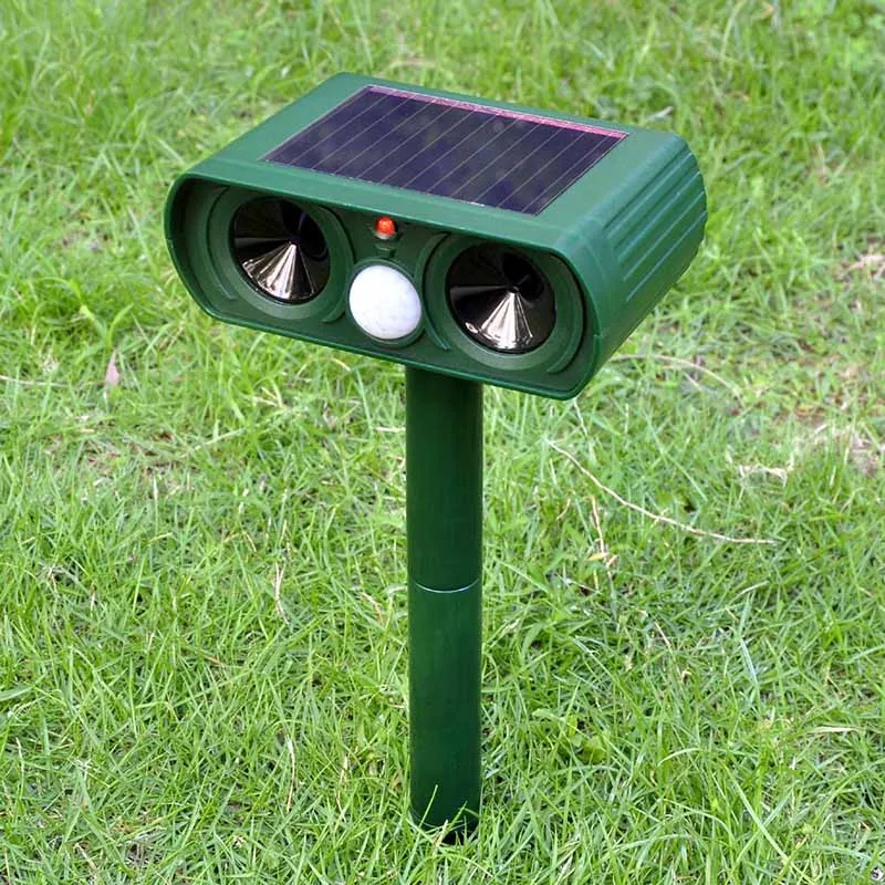 

Newly Solar Power Dog Pest Repeller Scarer Ultrasonic Infrared Sensor Repellent For Garden Outdoor VA88