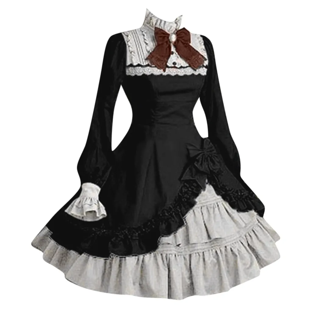 Women Summer Dress Sundress Lolita Cute Women Lace Long Sleeve Bowtie Cosplay Costumes Party Dress With Bow Ball Gown L508
Women Summer Dress Sundress Lolita Cute Women Lace Long Sleeve Bowtie Cosplay Costumes Party Dress With Bow Ball Gown L508