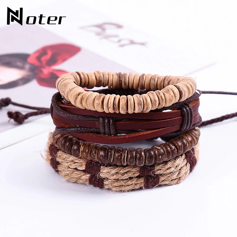 Vintage Leather Bracelet For Men Boys Charm 4pcs/set Bradied Bracelet Set For Male Handmade String Braslet Armband Heren Pulsera
Vintage Leather Bracelet For Men Boys Charm 4pcs/set Bradied Bracelet Set For Male Handmade String Braslet Armband Heren Pulsera