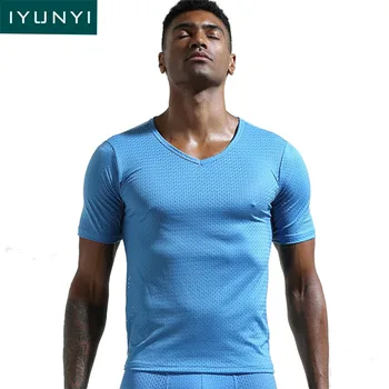 IYUNYI Men's Short-sleeved T-shirt Mesh Breathable T-shirts Tight Ice Silk Hole Summer Cool T-shirt for Men
IYUNYI Men's Short-sleeved T-shirt Mesh Breathable T-shirts Tight Ice Silk Hole Summer Cool T-shirt for Men
