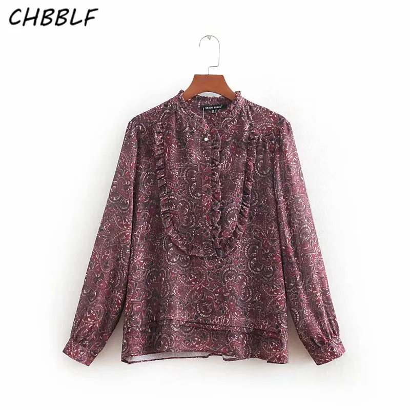 CHBBLF women retro paisley print blouse long sleeve ruffles shirts vintage female casual sweet loose tops blusas CDC8973
CHBBLF women retro paisley print blouse long sleeve ruffles shirts vintage female casual sweet loose tops blusas CDC8973