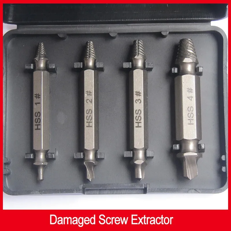 4PCS/Set HSS Double Side Damaged Screw Extractor Drill Bits Out Remover Bolt Stud Tool Free Shipping to Most Countries
4PCS/Set HSS Double Side Damaged Screw Extractor Drill Bits Out Remover Bolt Stud Tool Free Shipping to Most Countries