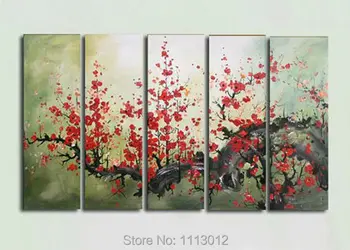 100% Hand Painted 5 Piece Set Modern Red Plum Flower Oil Painting On Canvas Home Wall Decoration Art Picture For Living Room
100% Hand Painted 5 Piece Set Modern Red Plum Flower Oil Painting On Canvas Home Wall Decoration Art Picture For Living Room