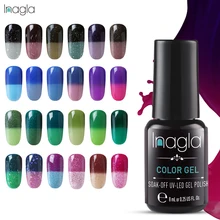 Inagla changement de température Vernis UV Vernis Semi Permanent apprêt couche de finition 8ML Poly Gel Vernis Nail Art manucure Gel Lak(China)