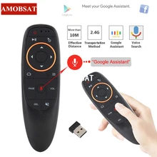 AMOBSAT G10 Air souris télécommande vocale avec 2.4G récepteur USB gyroscope détection Mini sans fil Smart télécommande pour Android TV BOX PC(China)
