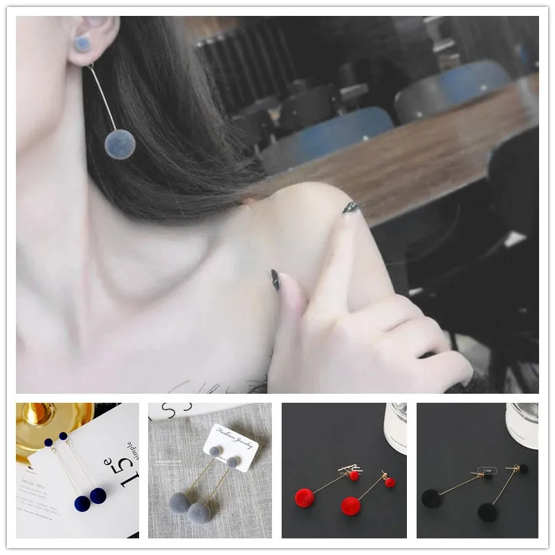 MDNEN Red Black Plush Ball Drop Earrings for Women Round Long Tassel Earrings Korean Fashion Jewelry
MDNEN Red Black Plush Ball Drop Earrings for Women Round Long Tassel Earrings Korean Fashion Jewelry