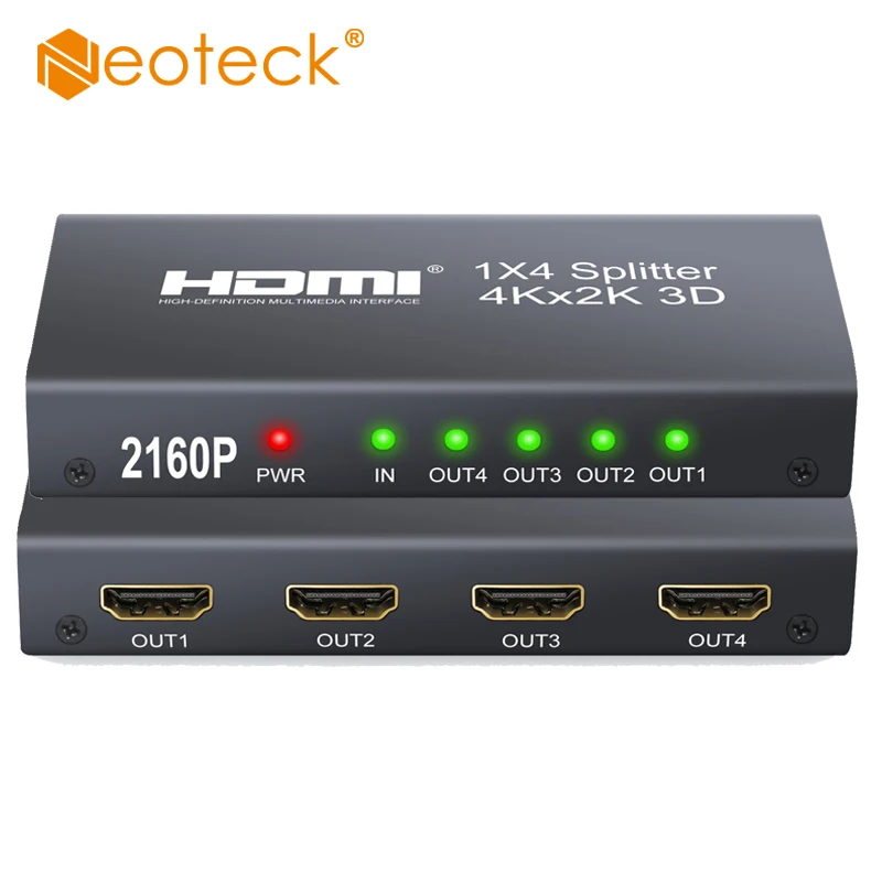 Neoteck 1*4 HDMI Splitter Support 4K*2K 3D Support DTS-HD/Dolby-trueHD/LPCM7.1/DTS/DOLBY-AC3 HDMI Splitter for XBOX 360 PS4 HDTV
Neoteck 1*4 HDMI Splitter Support 4K*2K 3D Support DTS-HD/Dolby-trueHD/LPCM7.1/DTS/DOLBY-AC3 HDMI Splitter for XBOX 360 PS4 HDTV