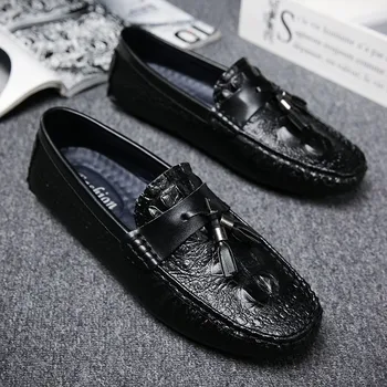 Fashion Crocodile pattern Flats Qualiy Casual Shoes Men Tassel Loafers Plus Size 39-44 Black White Driving Shoes Man Moccasin
Fashion Crocodile pattern Flats Qualiy Casual Shoes Men Tassel Loafers Plus Size 39-44 Black White Driving Shoes Man Moccasin