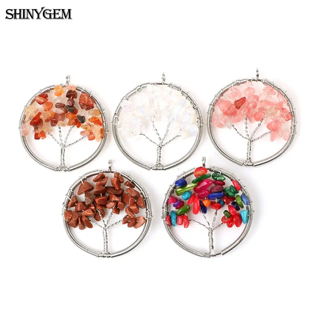 ShinyGem Stainless Steel Wire Wrap Pendant Natural Gem Stone Tree Of Life Pendants For Jewelry Making Simple Crystal DIY Pendant
ShinyGem Stainless Steel Wire Wrap Pendant Natural Gem Stone Tree Of Life Pendants For Jewelry Making Simple Crystal DIY Pendant