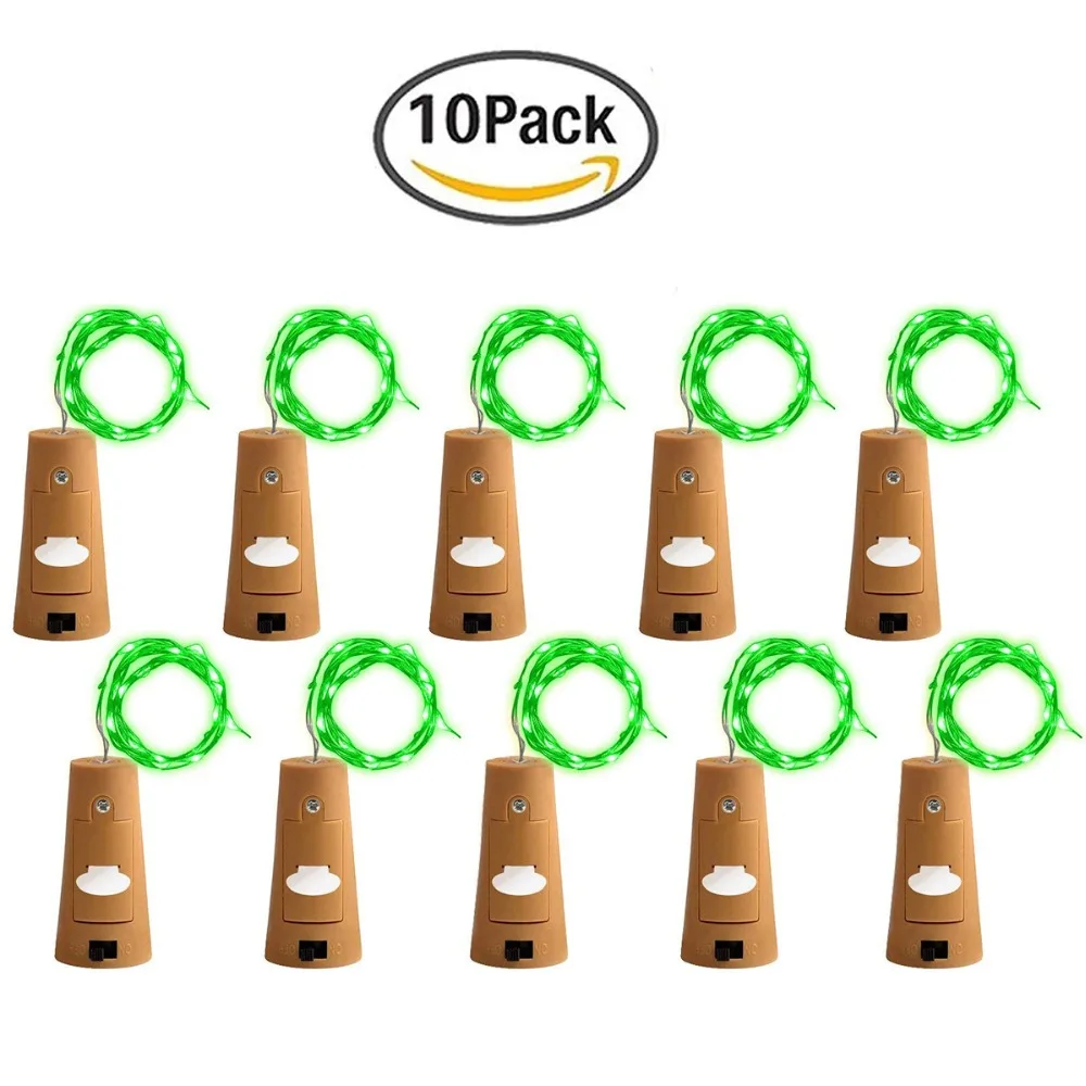 Lot 10pcs LED wine bottle lamp 6.7ft 20LEDs cork shape string light Green Halloween party night lighting wireless
Lot 10pcs LED wine bottle lamp 6.7ft 20LEDs cork shape string light Green Halloween party night lighting wireless