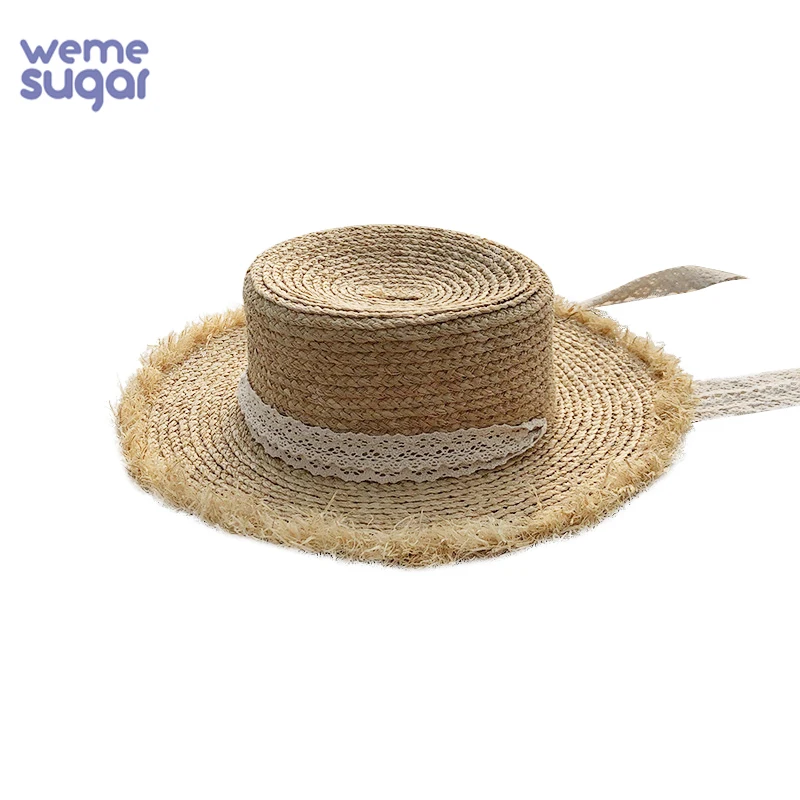 WeMe Summer Wide Brim Boater Hat Flat Top Sun Hats Lace Silk Wind Rope Raffia Hat Girl's Outdoor Hats
WeMe Summer Wide Brim Boater Hat Flat Top Sun Hats Lace Silk Wind Rope Raffia Hat Girl's Outdoor Hats