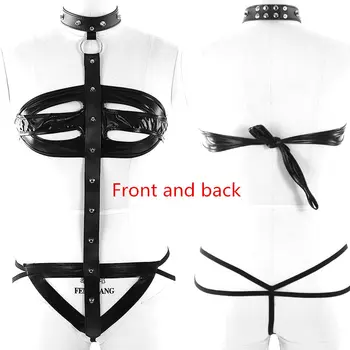 Goth Rivet Women LEATHER HARNESS Belt Body Bondage Lingerie Set Sexy adjustable Cage Bra Dance festival Halloween Rave Wear
Goth Rivet Women LEATHER HARNESS Belt Body Bondage Lingerie Set Sexy adjustable Cage Bra Dance festival Halloween Rave Wear
