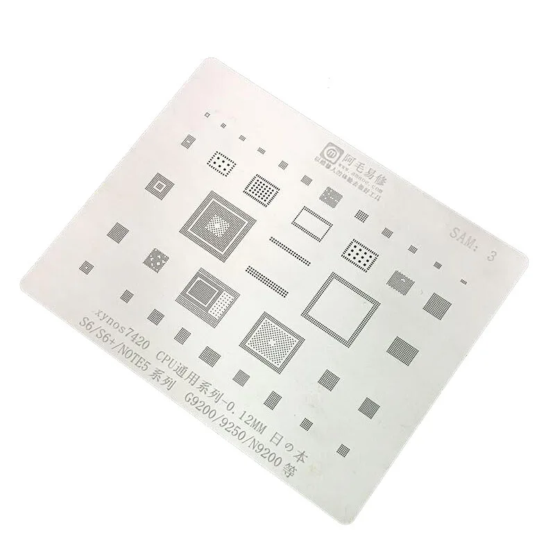 High quality For Samsung S6 S6+ Edge N9200 NOTE5 BGA Stencil CPU Wifi Touch IC Direct Heating Template 0.12mm Thickness
High quality For Samsung S6 S6+ Edge N9200 NOTE5 BGA Stencil CPU Wifi Touch IC Direct Heating Template 0.12mm Thickness