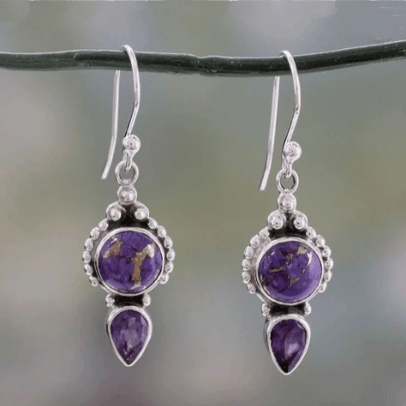 Vintage Ethnic Long Purple Round Stone Drop Earrings For Women Statement Jewelry brincos bijoux Pendientes Earring Z3J731
Vintage Ethnic Long Purple Round Stone Drop Earrings For Women Statement Jewelry brincos bijoux Pendientes Earring Z3J731