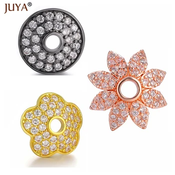 Juya Cubic Zirconia Flower Bead Caps For Jewelry Making DIY Beads Jewelry Findings gold rose gold black 8mm / 10mm / 12mm
Juya Cubic Zirconia Flower Bead Caps For Jewelry Making DIY Beads Jewelry Findings gold rose gold black 8mm / 10mm / 12mm
