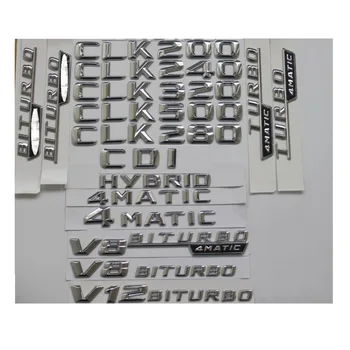 Chrome Letters Badges Emblems for Mercedes Benz CLK240 CLK280 CLK200 CLK220 CLK300 CLK320 CLK350 CLK400 CLK230 CLK430 CDI 4MATIC