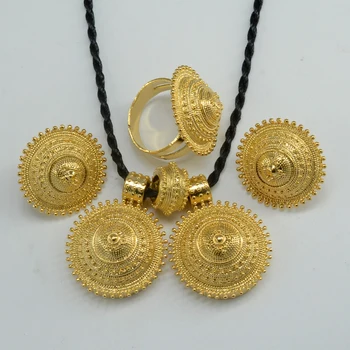 Gold Color Pendant Rope Earring Ring Eritrea Africa Engagement Wedding Ethiopian Jewelry set Habesha #J0245
Gold Color Pendant Rope Earring Ring Eritrea Africa Engagement Wedding Ethiopian Jewelry set Habesha #J0245