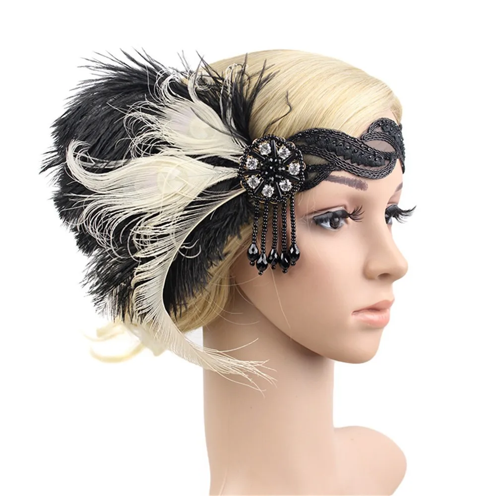 Hair Accessories Black Rhinestone Beaded Sequin Hair Band 1920s Vintage Gatsby Party Headpiece Women Flapper Feather Headband #Z
Hair Accessories Black Rhinestone Beaded Sequin Hair Band 1920s Vintage Gatsby Party Headpiece Women Flapper Feather Headband #Z
