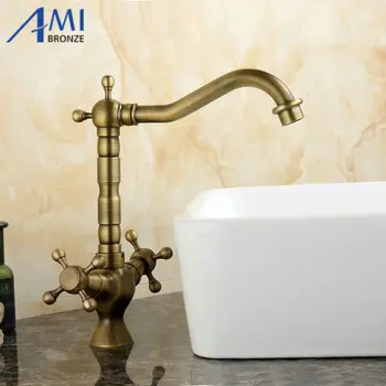 Kitchen Sink Bathroom basin Faucet mixer tap Antique Brass Finish Swivel Double Handle
Kitchen Sink Bathroom basin Faucet mixer tap Antique Brass Finish Swivel Double Handle
