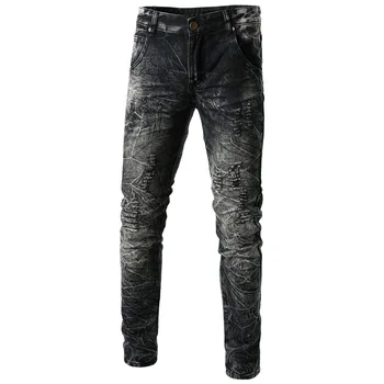 Retro Designer Slim Fit Jeans Mens Fashion High Street Ripped Classic Black Denim Men Jeans Hip Hop Biker Jeans Homme
Retro Designer Slim Fit Jeans Mens Fashion High Street Ripped Classic Black Denim Men Jeans Hip Hop Biker Jeans Homme
