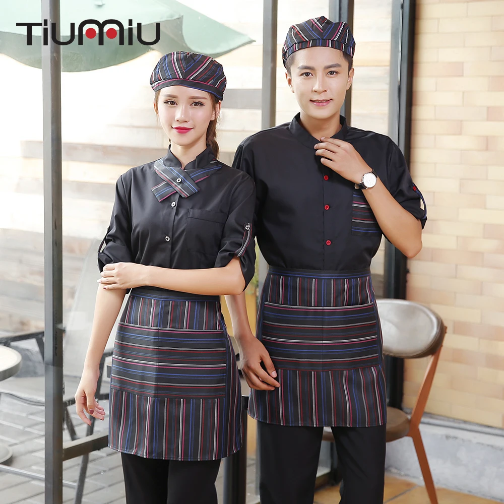 Striped Patchwork Waiter Waitress Uniform Winter Hotel Restaurant Barbershop Adjustable Sleeve Workwear Jacket Cleaning Uniforms
Striped Patchwork Waiter Waitress Uniform Winter Hotel Restaurant Barbershop Adjustable Sleeve Workwear Jacket Cleaning Uniforms